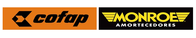 Logotipos das marcas de amortecedores Cofap e Monroe
