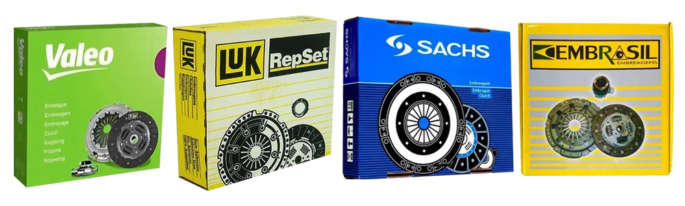 Caixas de embreagem das marcas Valeo, LUK RepSet, Sachs e Embrasil