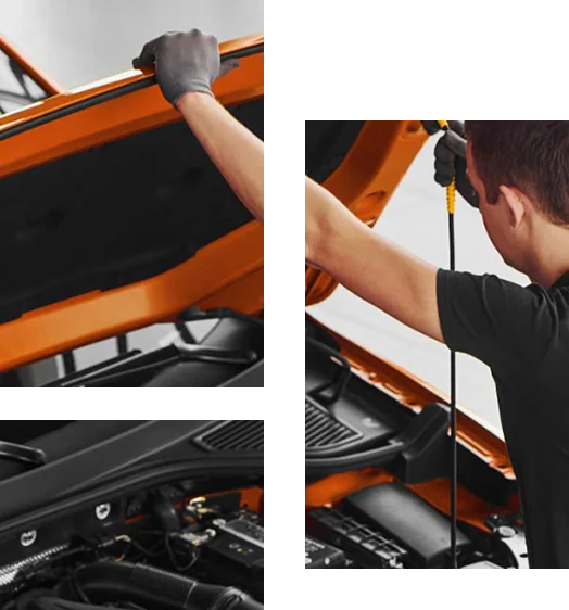 Mecânicos da Embrasil Auto Center trabalhando no motor de um veículo